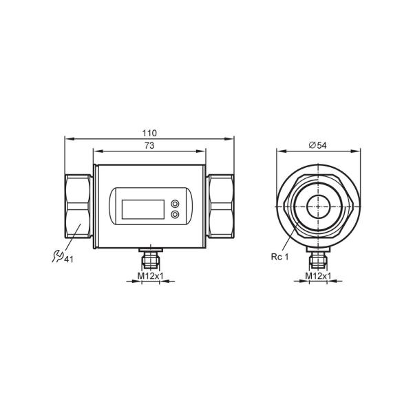 SM8400 IFM - Sensor Vazão Magnético ifm Medição vazão ind. 0,2-100 l/min IO-Link Rc 1