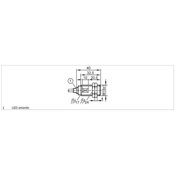 IGS701 IFM - Sensor Indutivo ifm Automação Industrial M18 8mm PNP NC