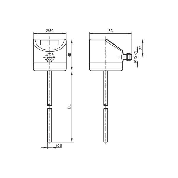 TD2241 IFM - Transmissor de Temperatura ifm Monitoramento de fluidos Display, IO-Link, 150mm