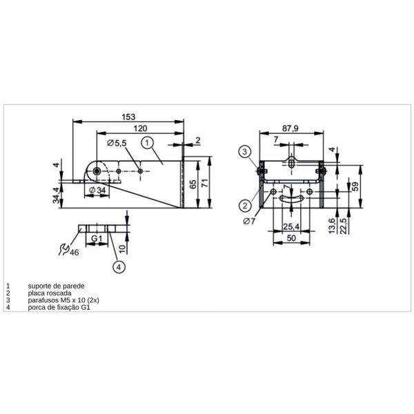 E33706 IFM - Kit de Instalação IFM para Sensores LW2xxx Aço Inox G1