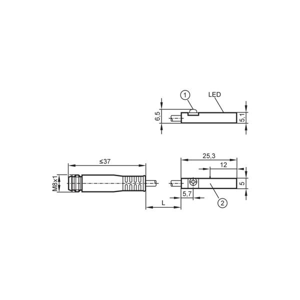 MK5155 IFM - Detector para Cilindros ifm Detecção em ranhura T PNP 6000Hz M8