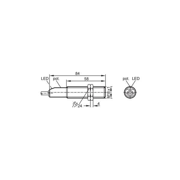 KG5043 IFM - Sensor Capacitivo ifm Detecção de objetos M18 8mm PNP NA
