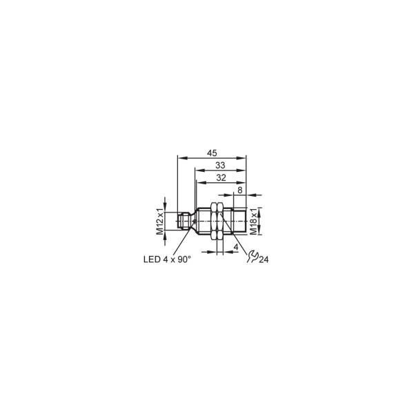 IG5846 IFM - Sensor Indutivo IFM Automação Industrial M18 PNP 10mm