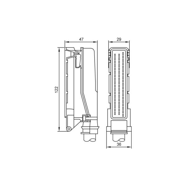 EC2013 IFM - Conector AMP-Junior Timer IFM Automação Industrial 55 Polos IP20
