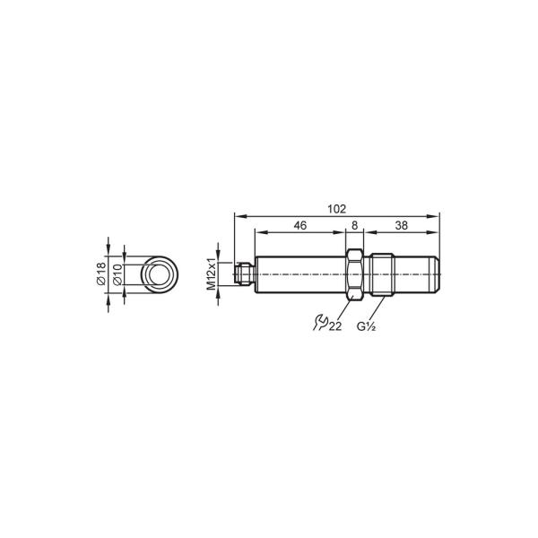 TA3597 IFM - Transmissor de Temperatura IFM Monitoramento de fluidos 0-100°C 4-20mA G 1/2