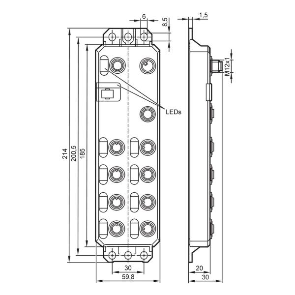 AL200S IFM - Módulo IO-Link PROFIsafe Automação Industrial 8 Entradas 4 Saídas IP67