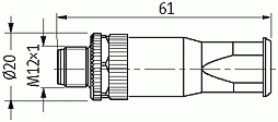 CONECTOR M12 MACHO 5 POLOS RETO PARAFUSO (4 8MM)