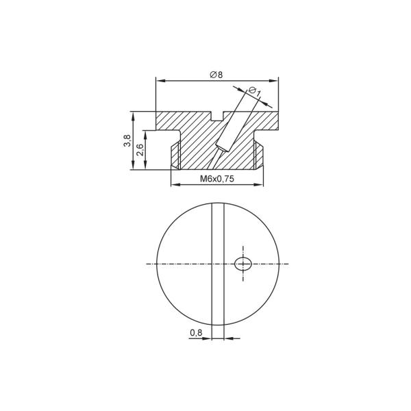 E30419 IFM - Parafuso Amortecedor de Sobrepressão IFM para Sensores de Pressão M6x0,75 Aço Inox 316L