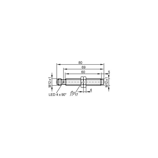 IF5579 IFM - Sensor Indutivo ifm Detecção de objetos M12 PNP 4mm