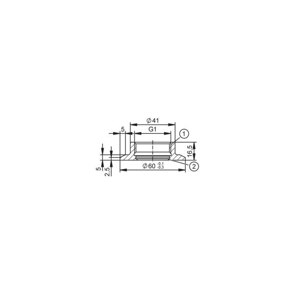 E30150 IFM - Adaptador de Soldagem ifm para Sensores de Processo Ø 60mm Aço Inox 25 bar