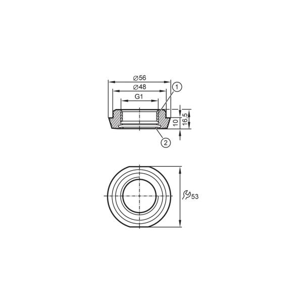 E33212 IFM - Adaptador de Processo IFM União Sanitária DIN 11851 DN40 1.5 pol 40 bar