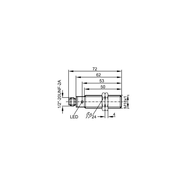 IG0344 IFM - Sensor Indutivo ifm Detecção industrial M18 8mm 20-250V AC/DC