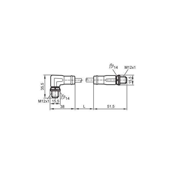 EVC913 IFM - Cabo Ethernet Industrial ifm Automação e Máquinas M12 D-Coded 2m Blindado