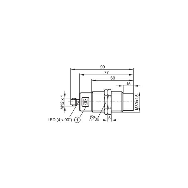 KI5087 IFM - Sensor Capacitivo IFM Detecção Industrial M30 15mm PNP IO-Link