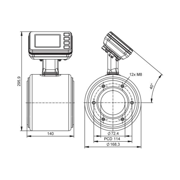 SMF620 IFM - Sensor Vazão IFM Monitoramento DN80 30-3000L/min IO-L
