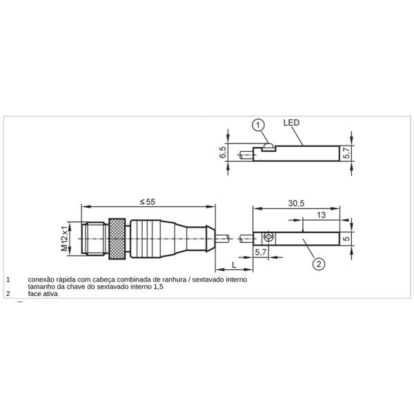 MR0121 IFM - Detector para Cilindros Ranhura T Monitoramento de posição Reed PNP 1000Hz M12