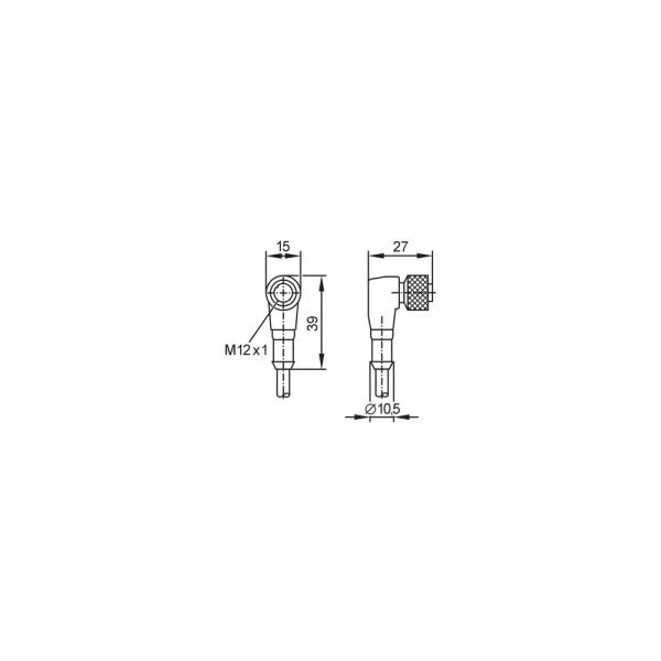 E10866 IFM - Cabo Conector Fêmea M12 Angular Automação Industrial 3 Polos 5m IP67
