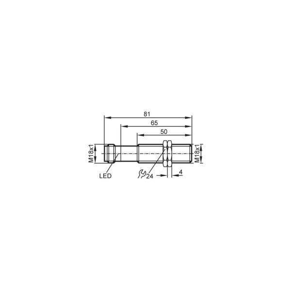 IG0231 IFM - Sensor Indutivo IFM Detecção de objetos M18, 5mm, 20-250V AC/DC, NA