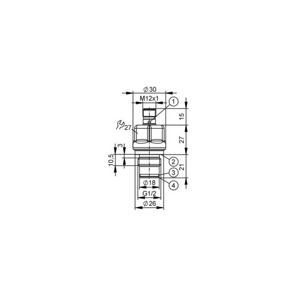PL1504 IFM - Sensor de Pressão ifm Alinhamento Frontal -1 a 10 bar IO-Link