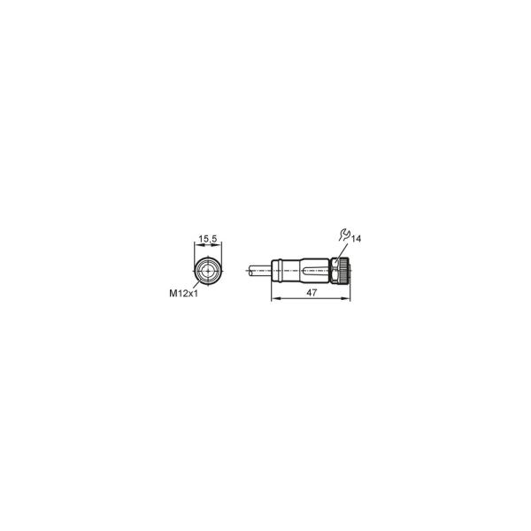 EVC708 IFM - Cabo de Conexão Fêmea M12 Automação Industrial 10m PUR IP69K