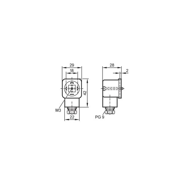 E10058 IFM - Conector de Válvula IFM Tipo A Automação Industrial IP65 45V AC 70V DC