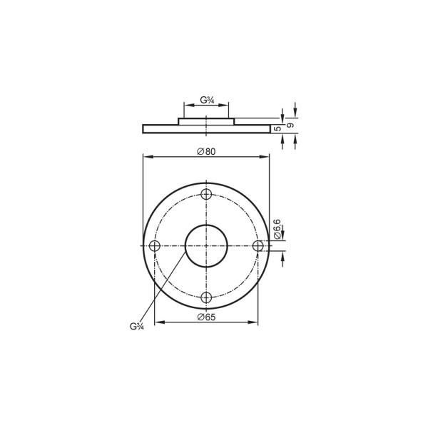E43202 IFM - Placa de Flange ifm Sensores de Nível LR Ø 80mm Aço Inox G 3/4