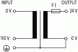 TRANSF 110V/24V P:100VA C/ FUS