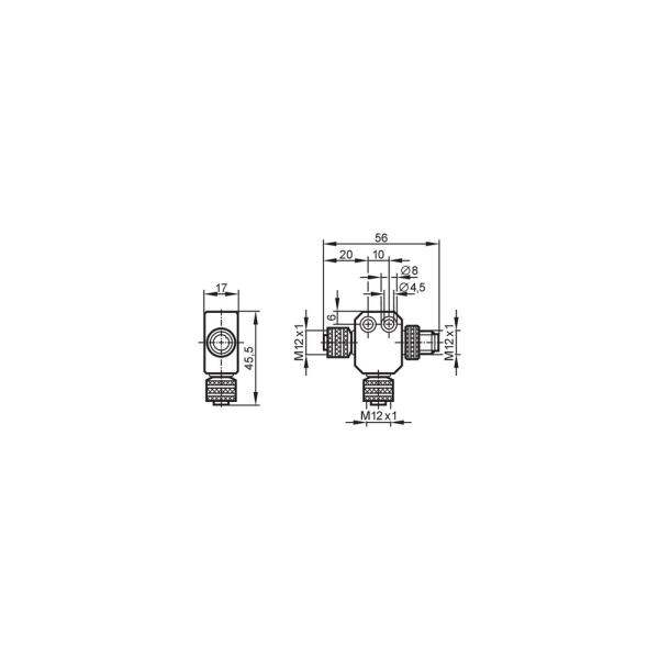 E11566 IFM - Prolongador Duplo em T IFM Para Sensores de Pressão PNI IP68 PUR 30V