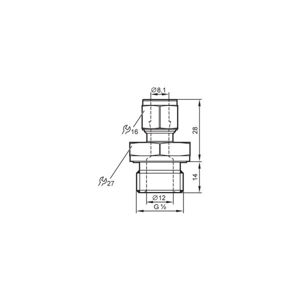 E40258 IFM - Adaptador de Anel Progressivo IFM Conexão de sensores G 1/2 para 8mm Inox 316L
