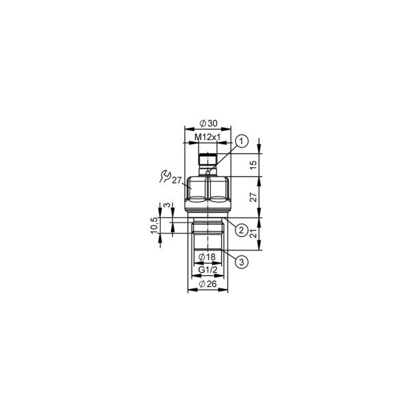 PL1543 IFM - Sensor de Pressão IFM Alinhamento Frontal -1 a 40 bar IO-Link
