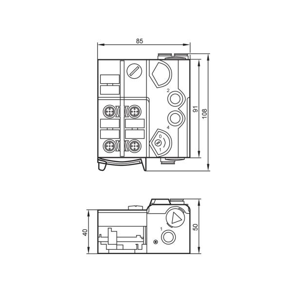AC5246 IFM - AirBox AS-Interface Automação Pneumática 5/2 Vias 4DI IP67