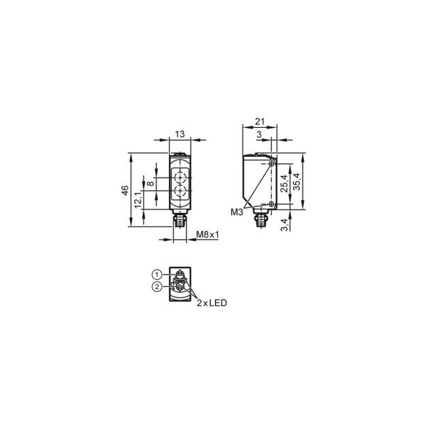 O6T202 IFM - Sensor de Reflexão Difusa IFM Detecção de objetos PNP 500mm IP67