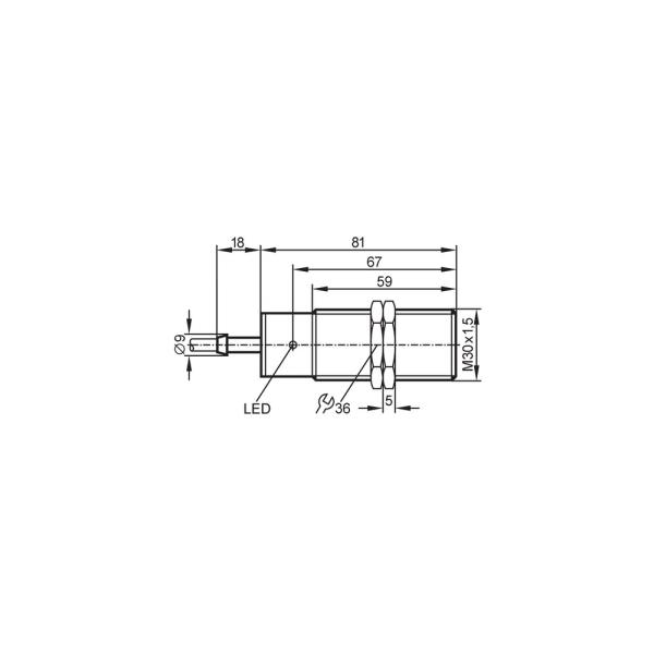 II5436 IFM - Sensor Indutivo IFM Detecção de objetos M30 15mm PNP/NPN IP67