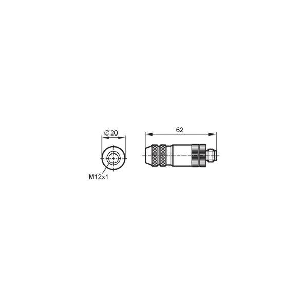 E12261 IFM - Conector Plugável M12 IFM Automação Industrial 4 Polos Reto IP67