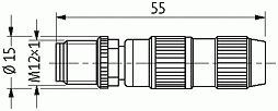 CONECTOR MOSA M12 MACHO 4 POLOS RETO AUTO-DECAPANTE (O 25 0 5MM)