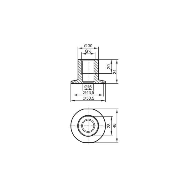 E33401 IFM - Adaptador Tri-Clamp IFM Conexão de processo G 1/2 para Clamp DN25-DN40