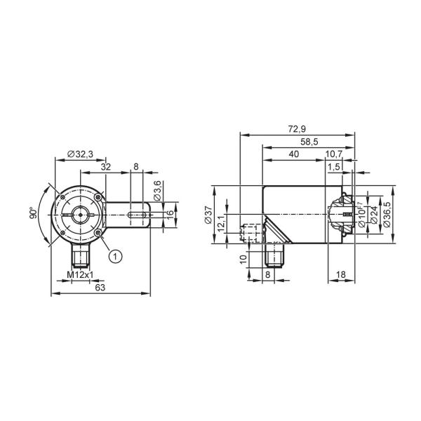 RA3103 IFM - Encoder Incremental IFM Eixo Vazado 10mm IO-Link M12