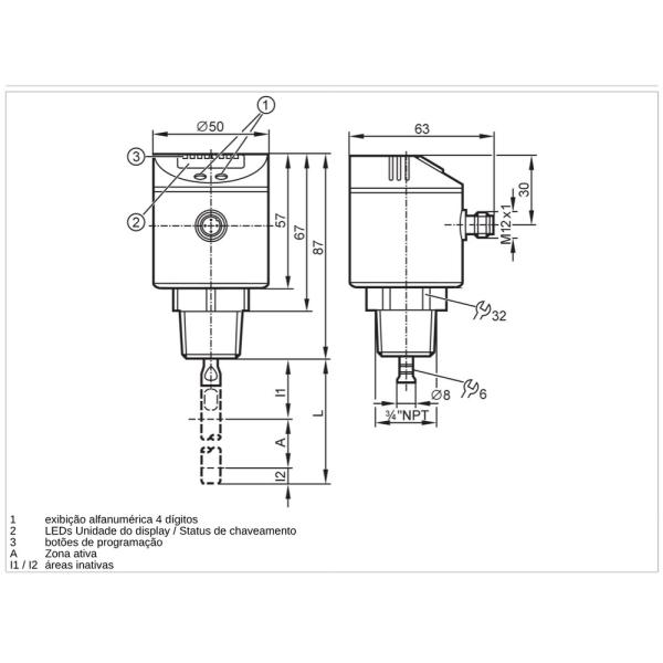 LR3300 IFM - Sensor de Nível IFM Medição Contínua Microondas Guiadas IO-Link