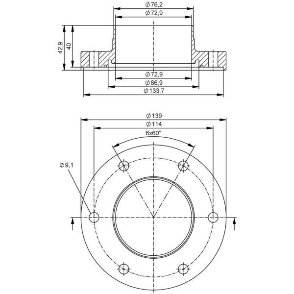 E40625 IFM - Adaptador Soldagem ifm EN10357-C Para sensor vazão SMF DN80 25bar Aço Inox 316L