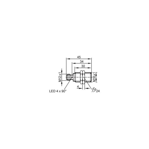 IGT204 IFM - Sensor Indutivo IFM Áreas Higiênicas M18 8mm PNP NF