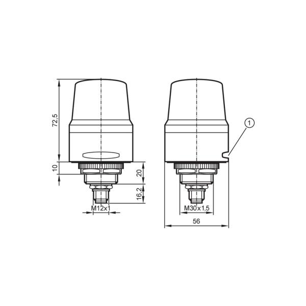 DV2131 IFM - Sinalizador Luminoso 1 Segmento Sinalização de Máquinas IO-Link Buzzer Botão IP65