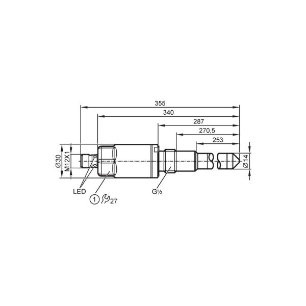LMT105 IFM - Sensor de Nível Capacitivo IFM Detecção de Nível Limite IO-Link PNP/NPN 253mm