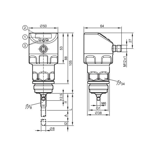 LR2750 IFM - Sensor de Nível Contínuo ifm Sistemas Higiênicos Microondas Guiadas IO-Link