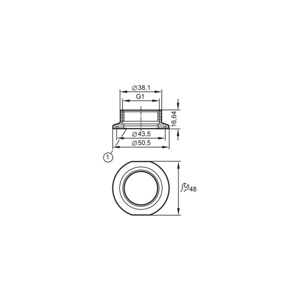E33701 IFM - Adaptador Tri-Clamp Sensores Aseptoflex Vario DN25-40 16bar Inox 316L