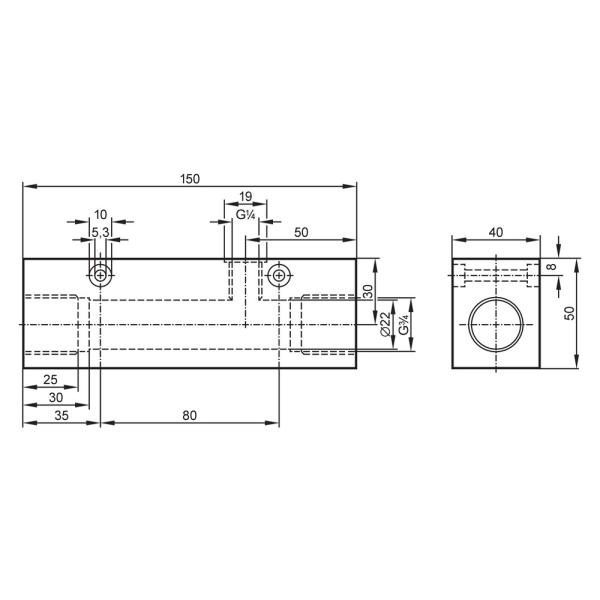 E40163 IFM - Adaptador de Processo IFM Pequena Vazão Volumétrica G 3/4, M18x1.5, 300 bar