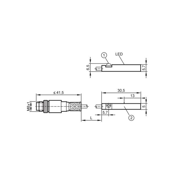 MR0102 IFM - Detector para Cilindros Ranhura T Monitoramento de posição Reed, M8, 0.3m, IP67