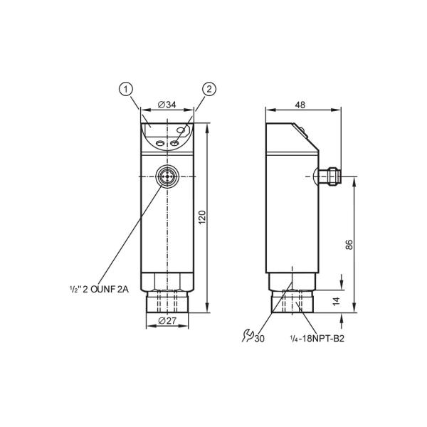 PN4223 IFM - Sensor de Pressão IFM Monitoramento Industrial 0-25 bar, Display LED, 1/4 NPT