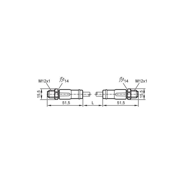 EVF529 IFM - Cabo Ethernet ifm Indústria Alimentícia M12 D-Code 0.5m