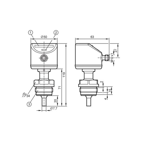 SI6600 IFM - Monitor de Fluxo ifm Sistemas Higiênicos PNP G1 Aseptoflex Vario