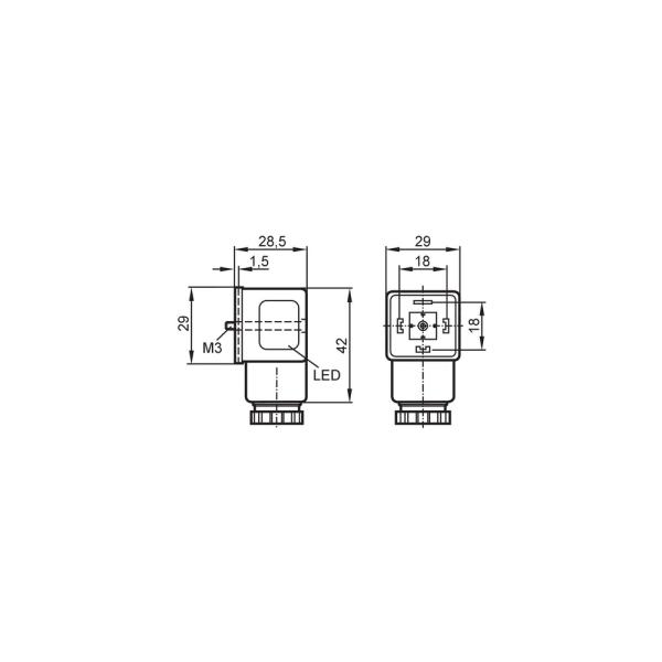 E12224 IFM - Conector de Válvula ifm Tipo A Automação Industrial 4 Pinos IP65 16A
